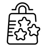 Charity Bag Symbol Umrissvektor. Gemeinschaftshilfe vektor