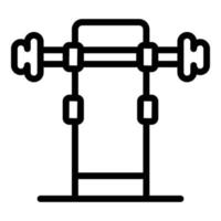 Stehen Sie Fitness-Langhantel-Symbol-Umrissvektor. sportliches Training vektor
