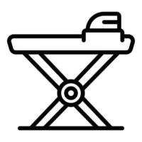 Symbol Umrissvektor für das Wäschebügelbrett. Tuch Dampf vektor
