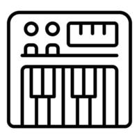 elektronischer Synthesizer-Icon-Umrissvektor. DJ-Klavier vektor