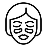 Symbol Umrissvektor für weibliche Augenpflege. Patch-Maske vektor