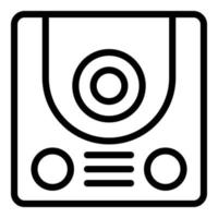 großer Video-Intercom-Symbol-Umrissvektor. Türsystem vektor