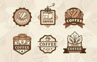 årgång brun kaffe logotyp vektor