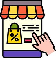 Online-Shopping kreatives Icon-Design vektor