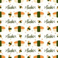 sömlös mönster med sushi, för dekoration vektor