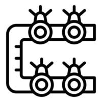 Sprinklerrohr Symbol Umrissvektor. Wassersystem vektor