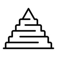 grav pyramid ikon översikt vektor. gammal egypten vektor