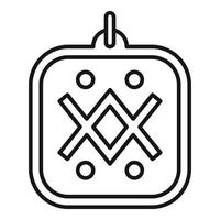 griechischer Amulett-Symbol-Umrissvektor. Hand Ochse vektor