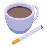 rökning kaffe kopp ikon isometrisk vektor. serbia resa vektor
