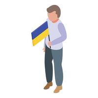 isometrischer vektor des kinder-ukraine-flaggensymbols. Kinder Welt