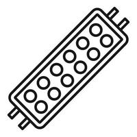 elektrischer LED-Streifen-Symbol-Umrissvektor. Leuchtdiode vektor