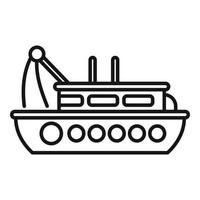 Fischerboot Symbol Umrissvektor. Fischboot vektor