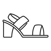 Symbol Umrissvektor für hohe Sandalen. Frauenschuh vektor
