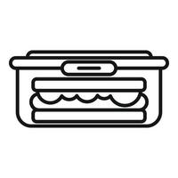 Lunchbox-Symbol Umrissvektor. gesundes Essen vektor