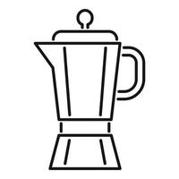 Symbol Umrissvektor für Dampfkaffeekanne. Café heiß vektor