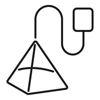 Pyramide Teebeutel Symbol Umrissvektor. traditionelles Getränk vektor