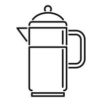 Symbol Umrissvektor für Kaffeekanne zu Hause. Espressotasse vektor