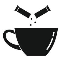 Zucker Teetasse Symbol einfacher Vektor. heisses Getränk vektor
