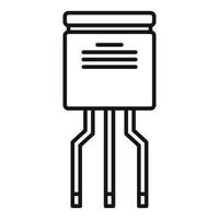 Umrissvektor des Symbols für den Spannungsstabilisator. elektrischer Regler vektor