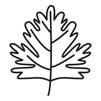 persilja löv ikon översikt vektor. blad ört vektor
