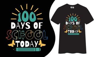 100 Tage Schule heute T-Shirt-Design. vektor