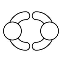 Symbol Umrissvektor für Vertrauenspartnerschaft. Arbeitspartner vektor