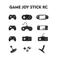 uppsättning av spel ikon. spel glädje pinne ikon symbol silhuett vektor