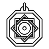 Hand Amulett Symbol Umrissvektor. griechisches Amulett vektor