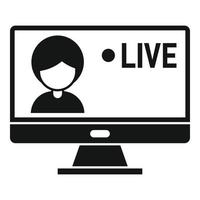 Live-Stream-Symbol einfacher Vektor. Videos im Internet vektor