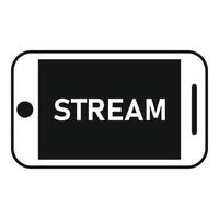Smartphone-Stream-Symbol einfacher Vektor. Live-Video vektor