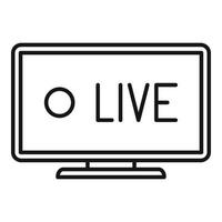 Live-TV-Stream-Icon-Umrissvektor. Online Nachrichten vektor