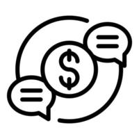 Geld-Chat-Symbol Umrissvektor. Dienstleistungsentwicklung vektor