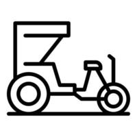 Cyclo Trishaw Symbol Umrissvektor. altes Fahrrad vektor