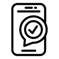 Telefon-Umfrage-Icon-Umrissvektor. Wahl abstimmen vektor