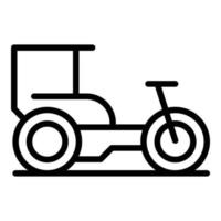 Dreirad-Symbol Umrissvektor. altes Fahrrad vektor