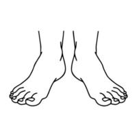 vektor tecknad serie översikt, topp se av mänsklig man vänster och rätt fot stående. hand dragen linjär oärlig. du kan använda sig av detta bild för mode design och etc.