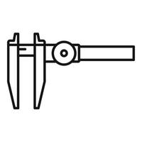 Schieber-Bremssattel-Symbol-Umrissvektor. Nonius-Mikrometer vektor