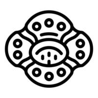 Kokosnuss-Rafflesia-Symbol-Umrissvektor. Blumenpflanze vektor
