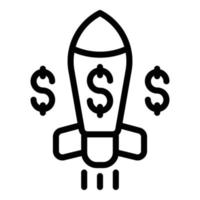 Rakete Symbol Umriss Vektor zu finanzieren. Geschäftsidee