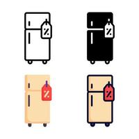 Verkauf Kühlschrank-Icon-Set Style-Kollektion vektor