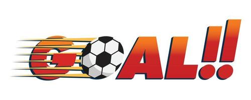 Ziel-Fußball-Fußball mit Ball-Symbol Comic-Thema gelbe und rote Farbvektor-Illustration eps10 vektor