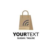 tasche handtasche wifi einkaufen business logo vorlage flache farbe vektor