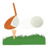 Hit Golfball-Symbol, Cartoon-Stil vektor
