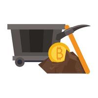 Bitcoin-Kryptowährung digitale Geldsymbole vektor
