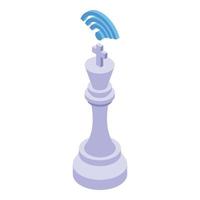 isometrischer vektor der königsschachikone. Online Spiel
