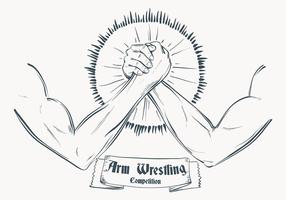 Skizzierte Arm Wrestling Illustration Schablone vektor
