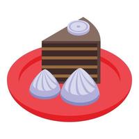 Schokoladenkuchen Stück Symbol isometrischer Vektor. österreichisches essen vektor