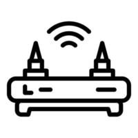 gesicherter WLAN-Router-Symbol-Umrissvektor. Antivirus-Daten vektor