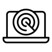 Umrissvektor für Laptop-Antivirus-Symbol. Daten sicher vektor