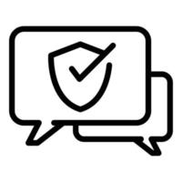 gesicherter Chat-Icon-Umrissvektor. Antivirus-Daten vektor